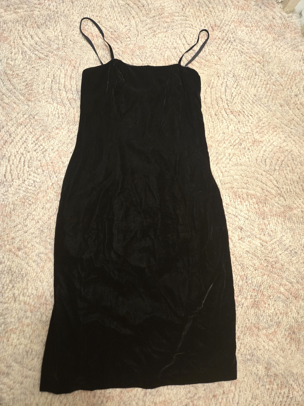 Black Velvet Spaghetti-Strap Dress